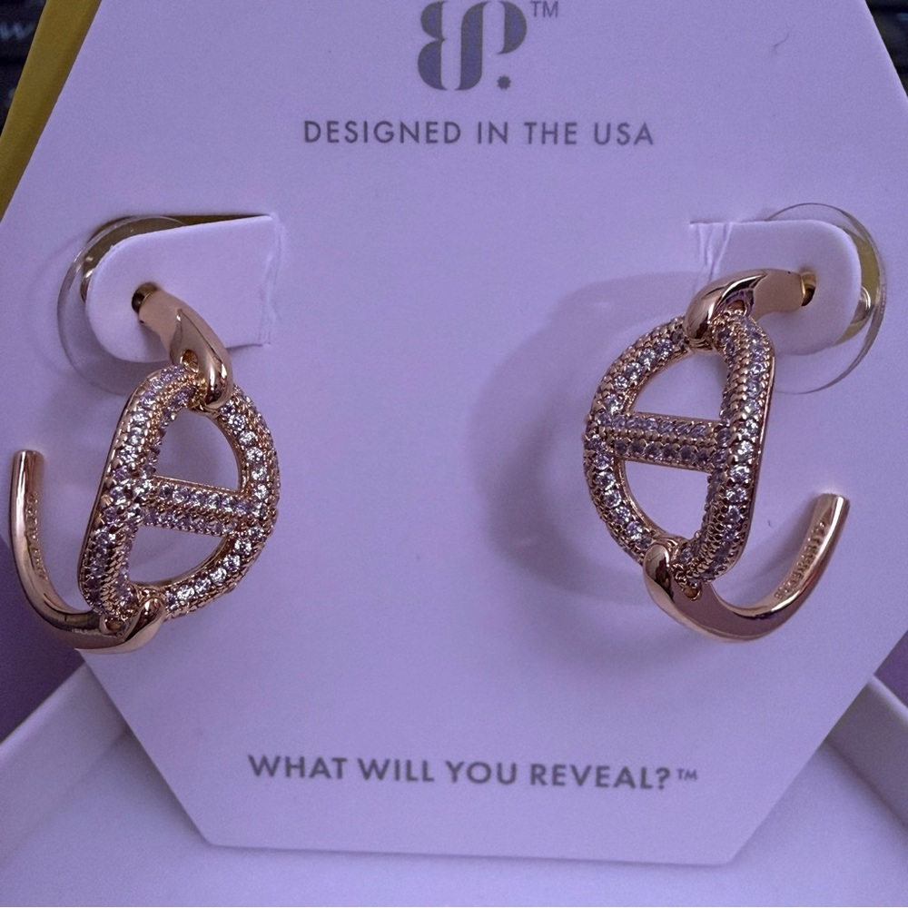 BP Diamond CZ Pave Sparkle Earrings (Gold)
